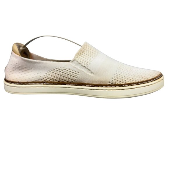 UGG Sammy Knit Slip-On Sneakers Womens Size 7 White Leather Flats - Picture 7 of 11